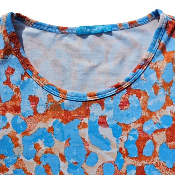 J. McLaughlin Animal Print Top Three Quarter Sleeve, NWOT - Picture 3 of 5